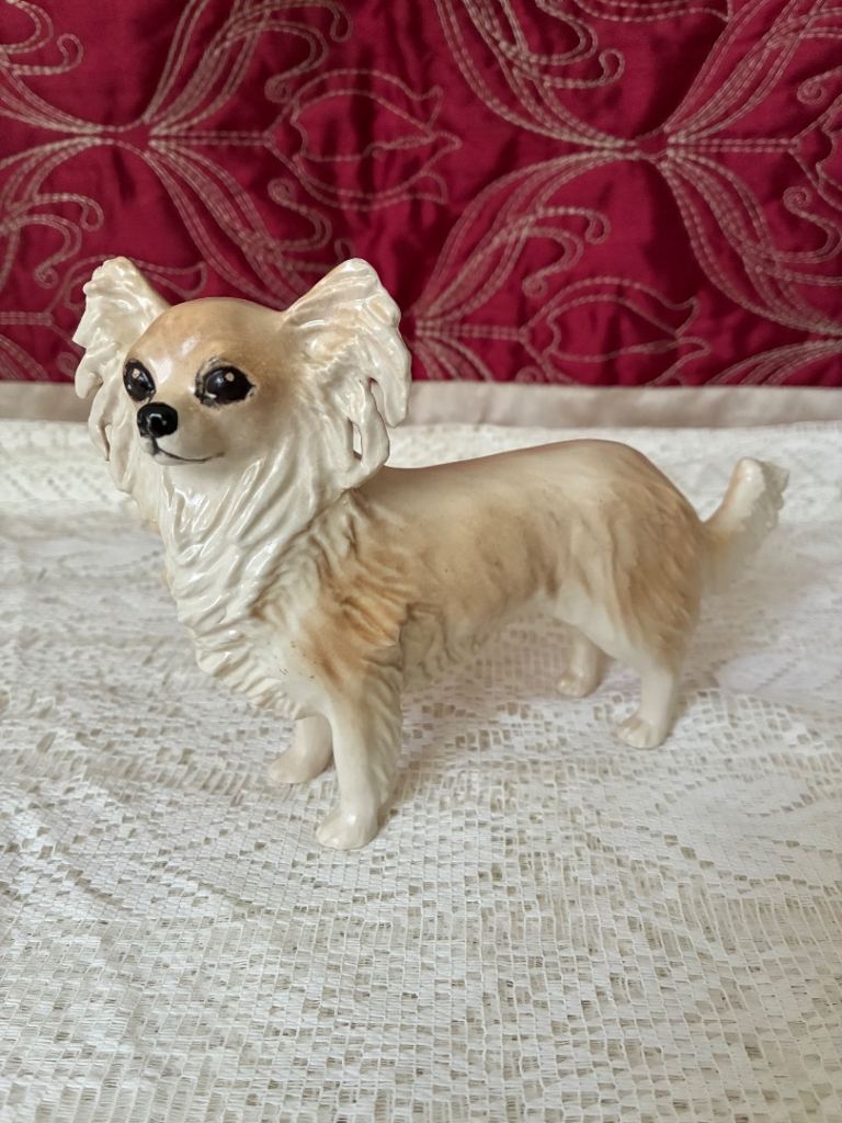 Rare Lenham Pottery Studio Chihuahua / Papillon Vintage Figurine by Anne Funnell