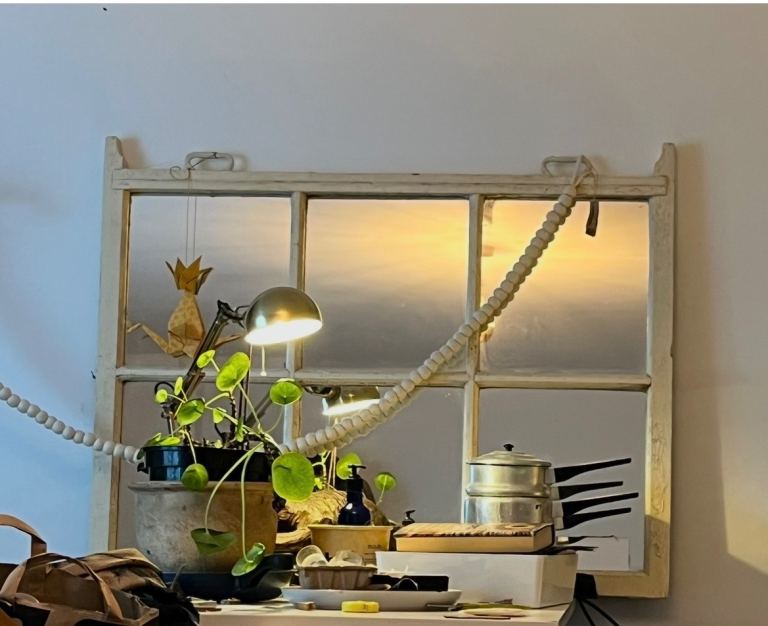 Antique Sash Window Mirror 
