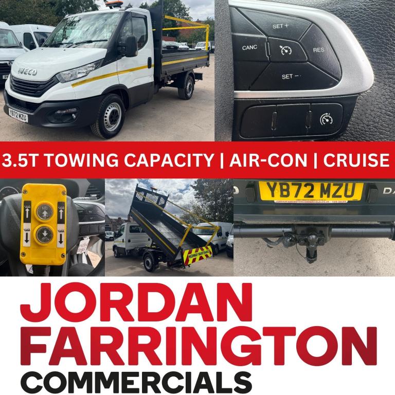 2023 72 reg IVECO DAILY RWD SRW SINGLE CAB STEEL BODY TIPPER WITH AIR-CON