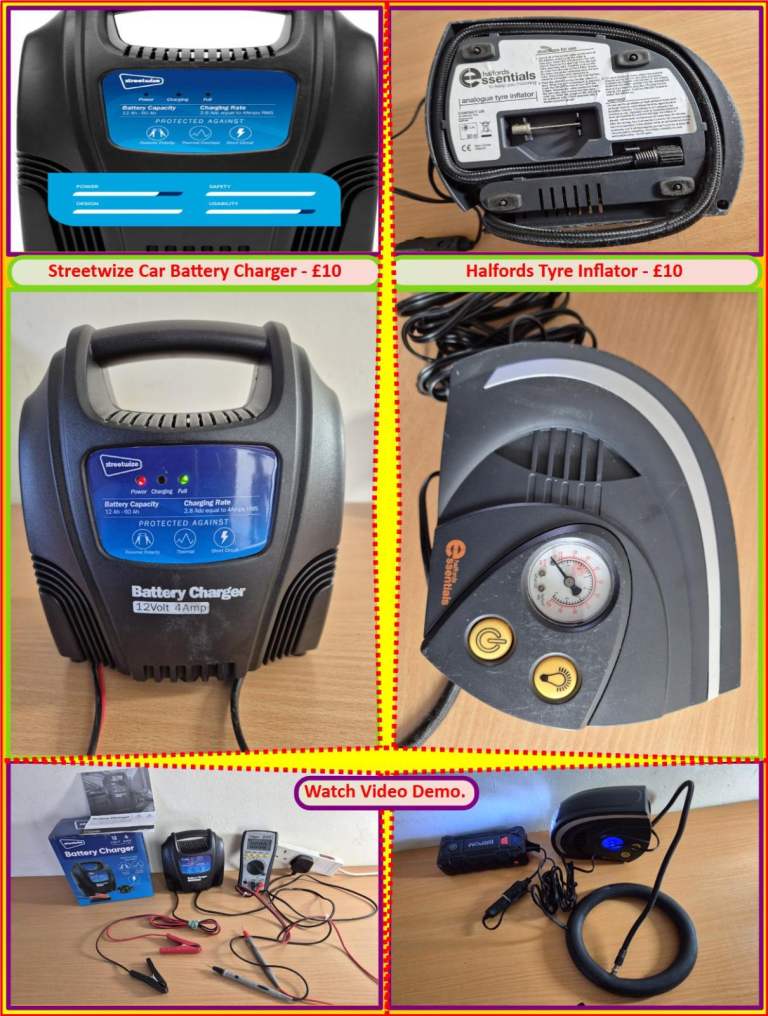Car Battery Charger or Tyre Inflator 