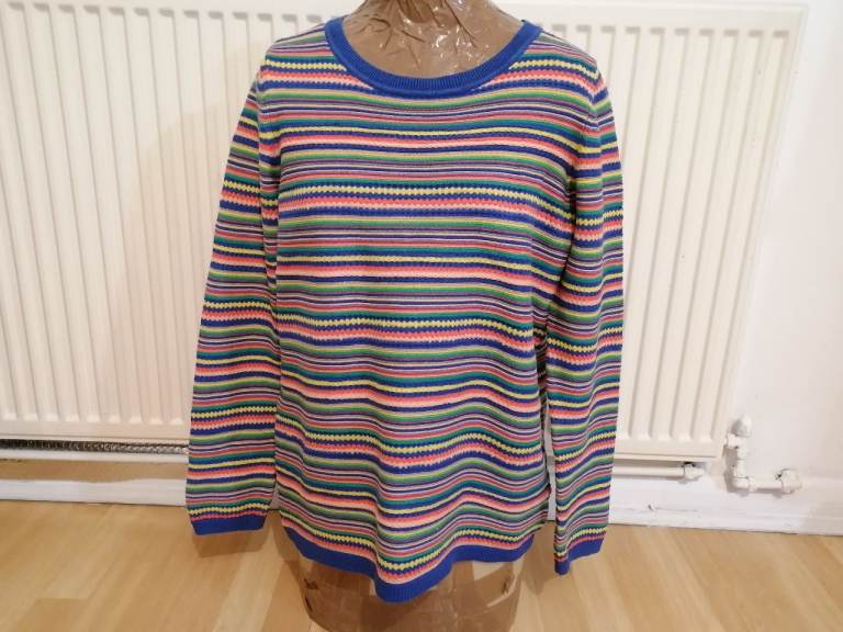 Vintage Designer ESPRIT Multi coloured 100% Cotton Jumper. Ladies. Ex Cond. Size : L
