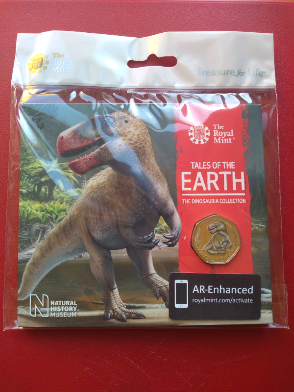Coloured dinosaur 50p ltd edition royal mint 