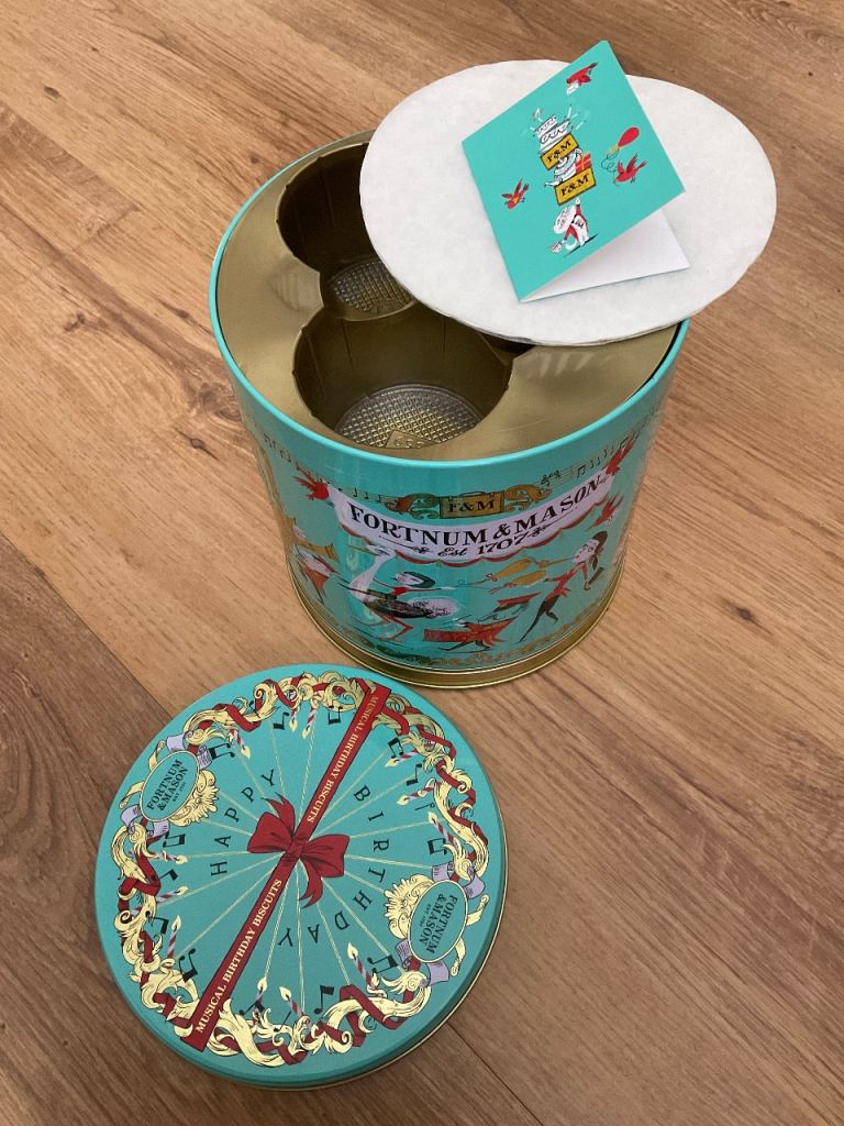Fortnum and Mason musical biscuit tin