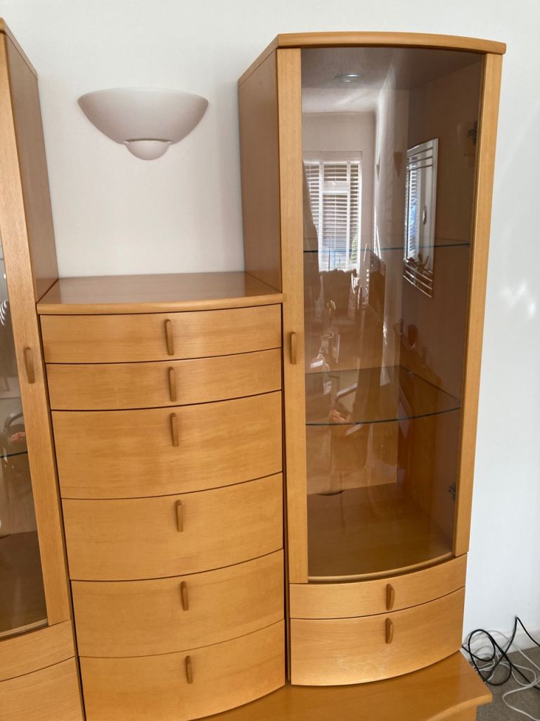 Oak living room cabinets 