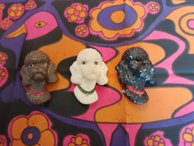 Original Bossons Poodle wall plaques. Chalkware pottery. Sold separately £15 each. 