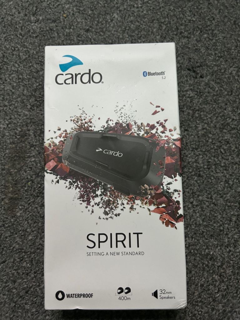 Cardo Spirit Bluetooth Headset for Motorbikes – New, Boxed