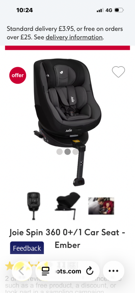 Joie Spin 360 0+/1 Car Seat - Ember
