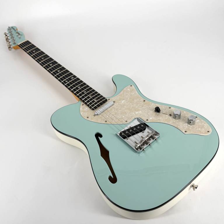 2019 Fender Limited Edition Two-Tone American Thinline Telecaster – Daphne Blue / White - Trades