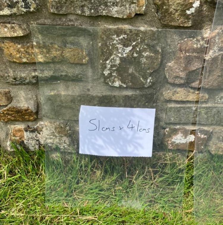 Perspex sheet 51cms by 41cms 