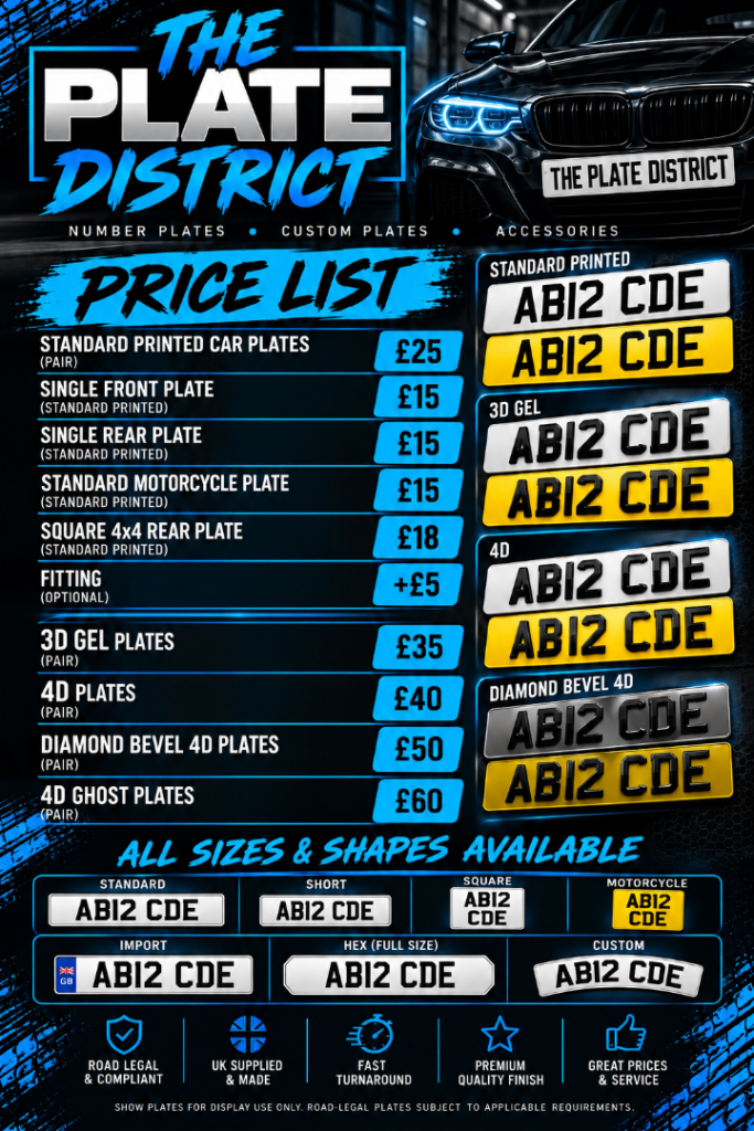 Number plates made ANY SIZE
