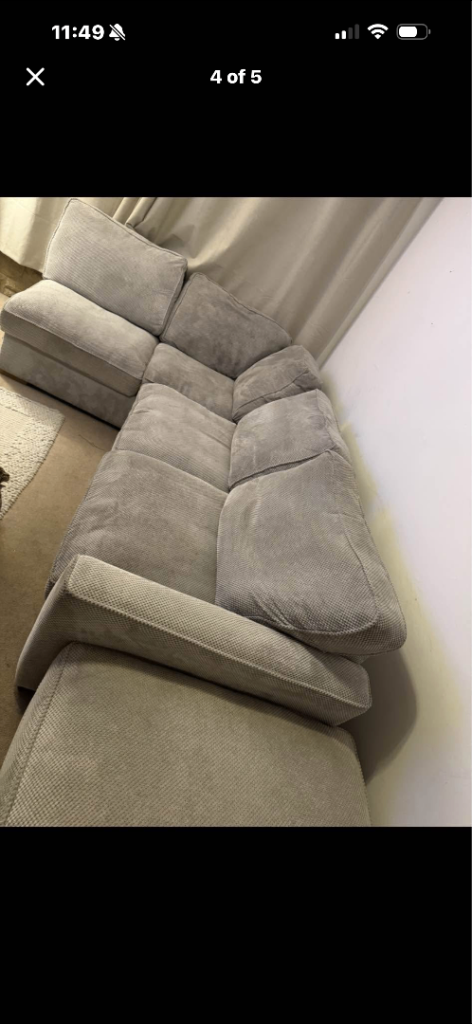 Grey L shape sofa 
