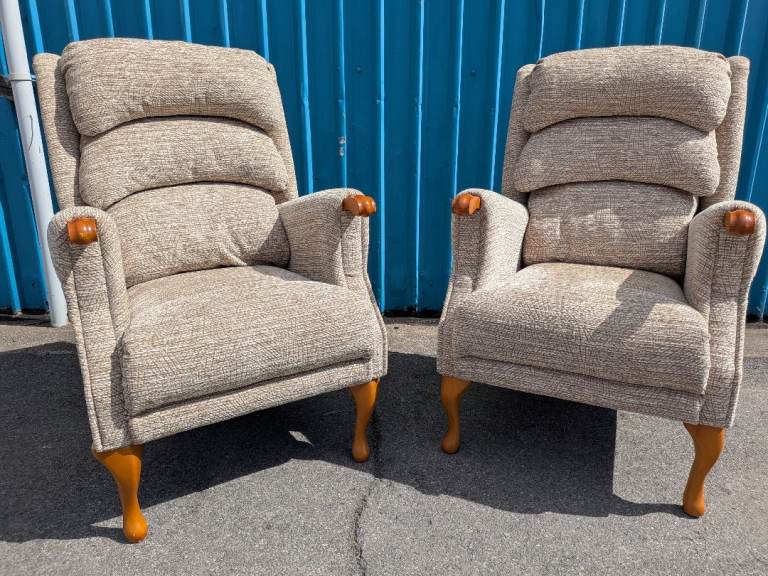 2 x Modern Wingback Armchairs 