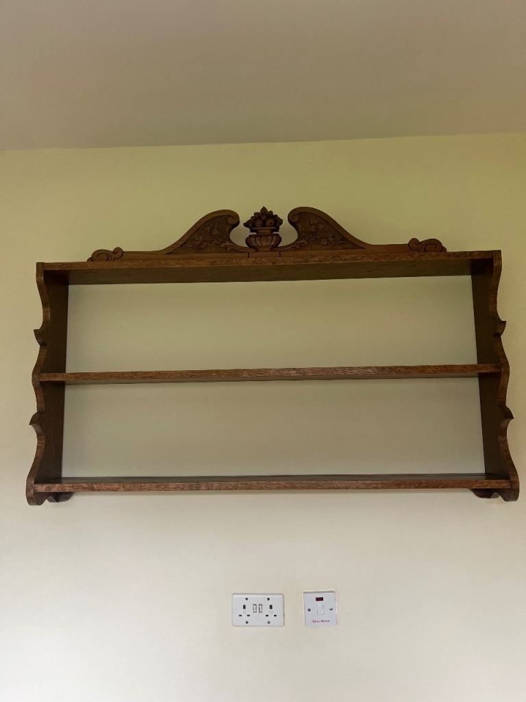 Antique oak display shelf