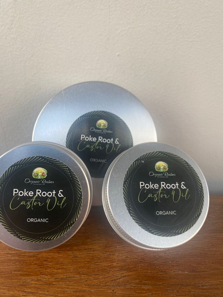 Poke root and caster oil.  Salve 60 grams. 