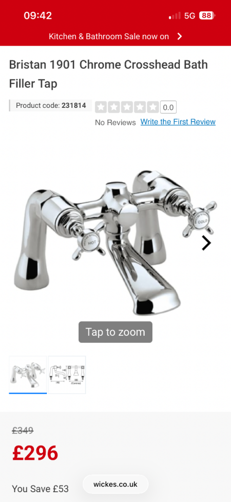Bristan 1901 Basin & Bath Mixer tap set 