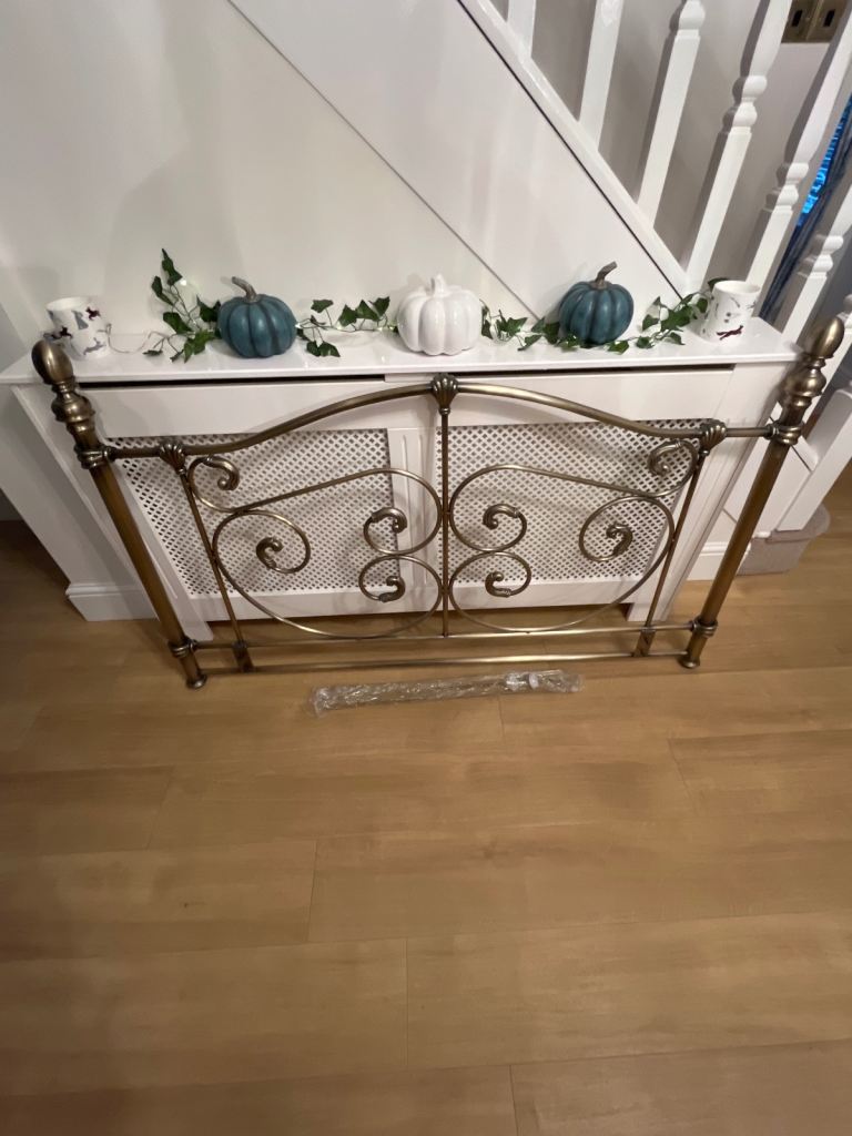 Brass  colour Metal Double Headboard 