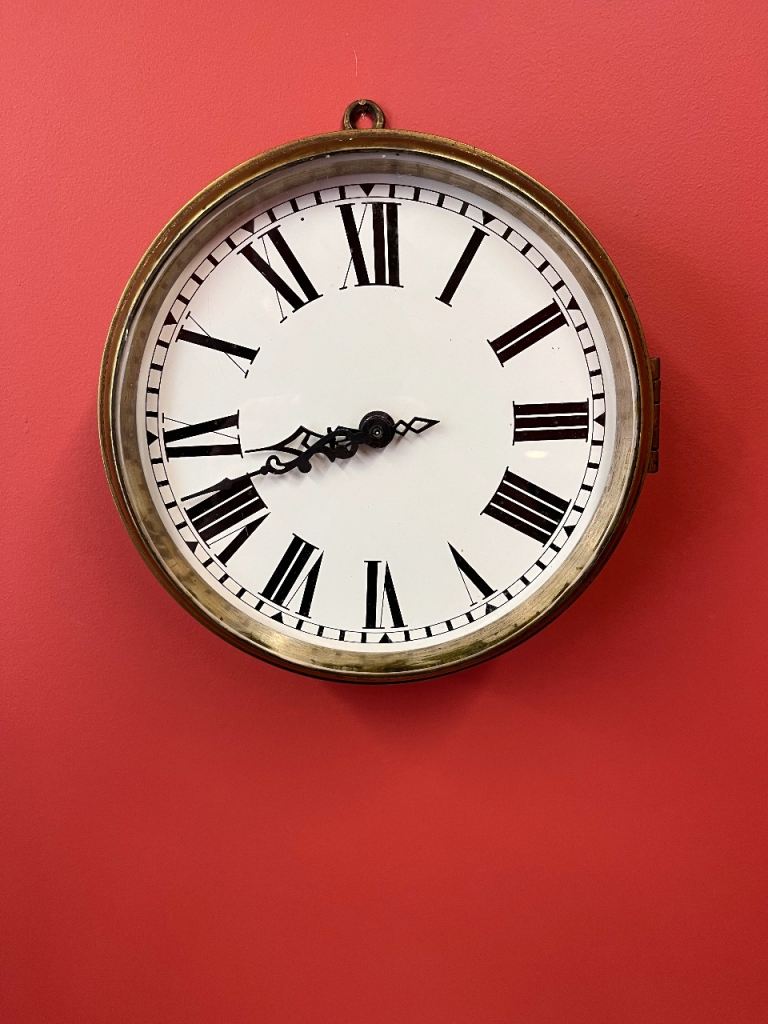 Antique Brass Ships Bulkhead Clock C.1910