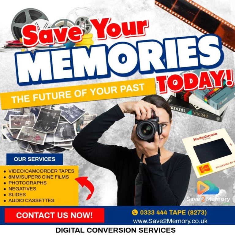 Video Tape & Cine Film Conversion – Photos & Slides Scanning