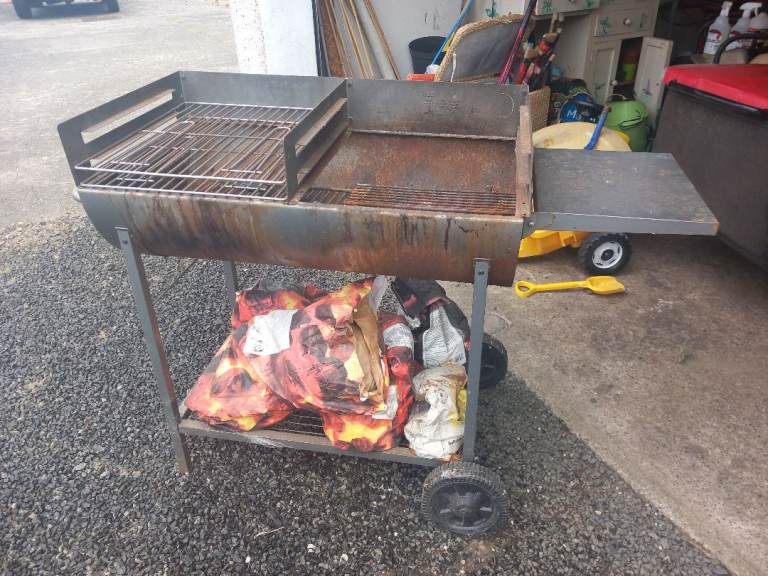 Large Metal Barbeque with Wheels  - Open to Offers