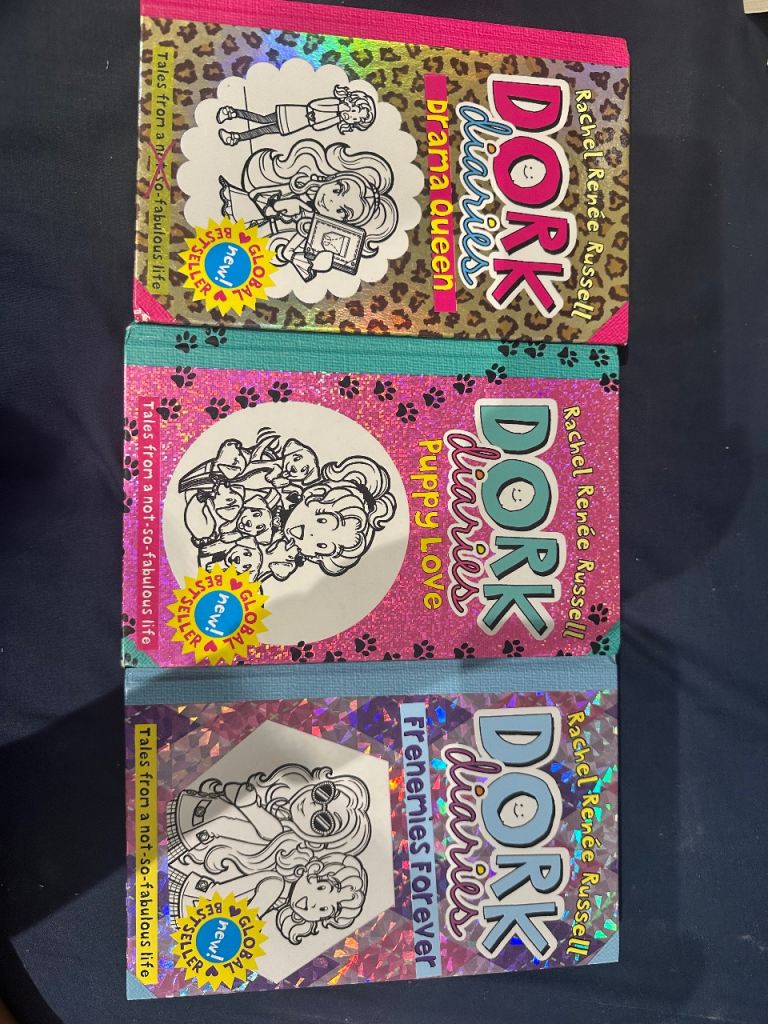 Dork Diaries Book Set hard back - Puppy Love, Drama Queen, Frenemies Forever
