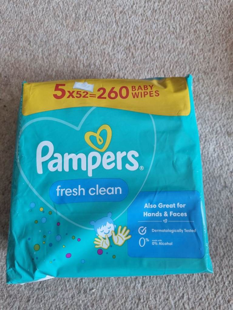 Pampers Fresh Clean Baby Wipes - 5x52 (260 wipes)