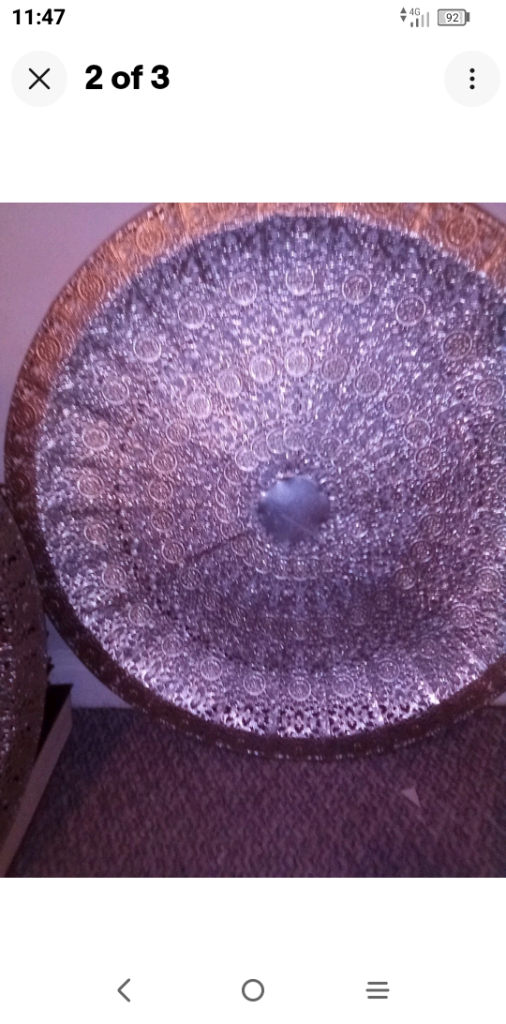 Silver morrocan wall art.