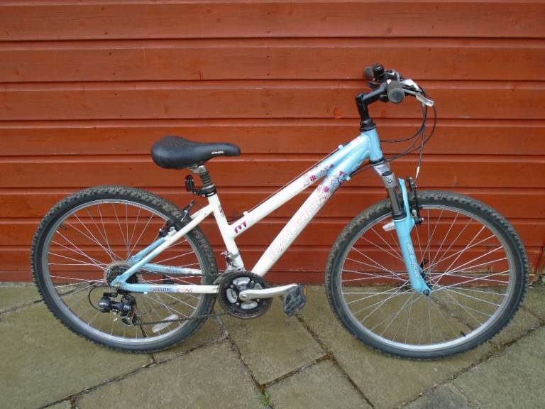 Raleigh all terrain females bike, 16 inch lightweight frame, 26 inch wheels, 21 gears, front susp