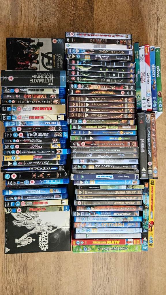 Large Bundle of DVDs and Blu-rays - Various Genres, Good Condition