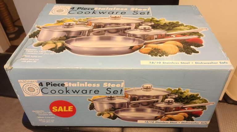 Viners 4 Piece Stainless Steel Cookware Set - New in Box
