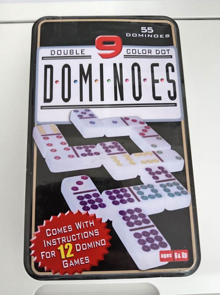 Double 9 Colour Dot Dominoes Set – 55 Pieces, As Good As New