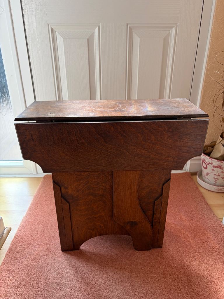 Small dark wood extending side table