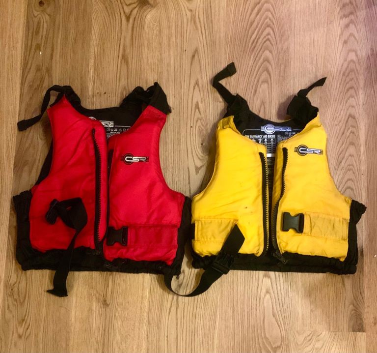 Wetsuit and life jackets 