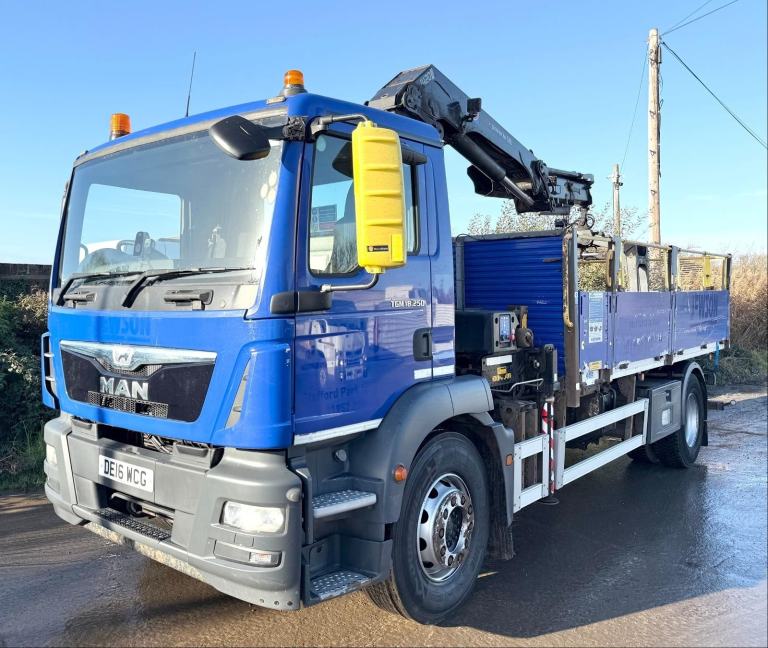 2016 MAN TGM 18.250 HMF GRAB CRANE TRIPLE DROPSIDE MANUAL 178,000 MILES EURO-6