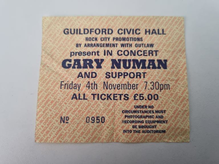 Vintage Gary Numan Concert Ticket - Guildford Civic Hall