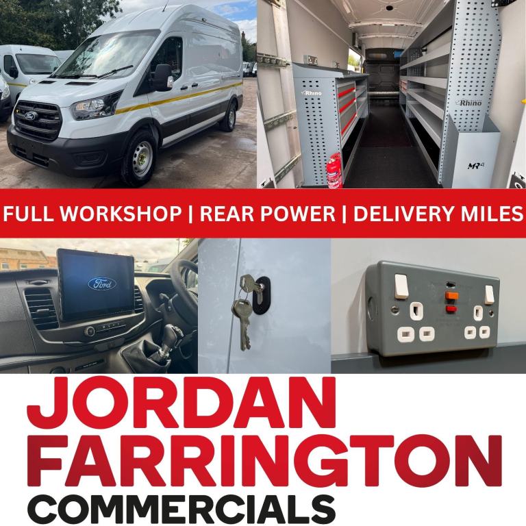 2026 26 reg FORD TRANSIT L3H3 RWD 350 EURO 6 130 BHP WORKSHOP NEW METAL RACKING 