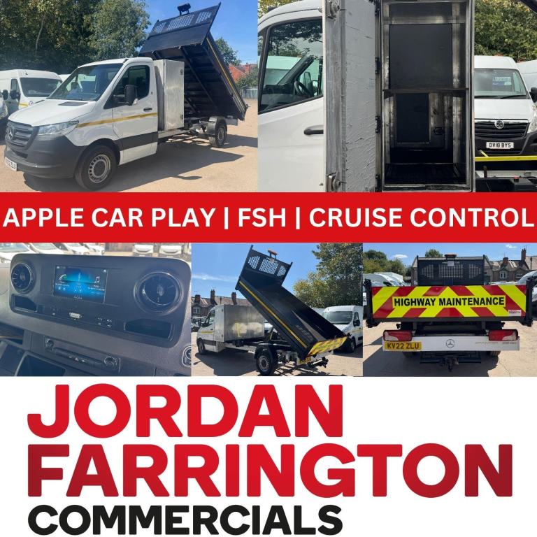 2022 MERCEDES BENZ SPRINTER 315 EURO 6 STEEL BODY SINGLE CAB TOOL POD TIPPER FSH