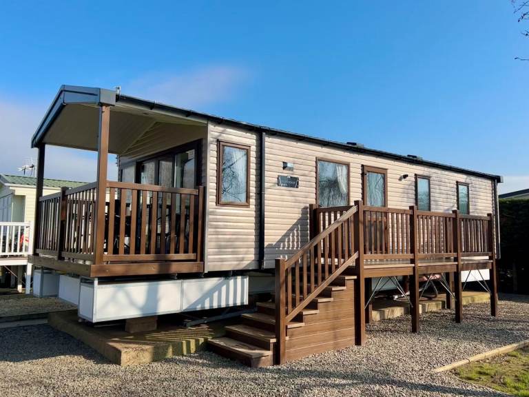 2024 Swift Bordeaux 38x12 Static Caravan with Side Decking at Abbots Salford Holiday Park