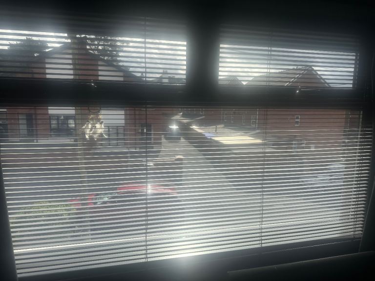 black wooden blinds