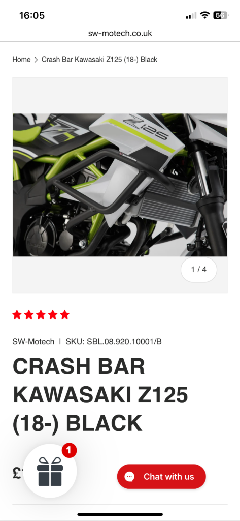 Kawasaki z125 crash bar