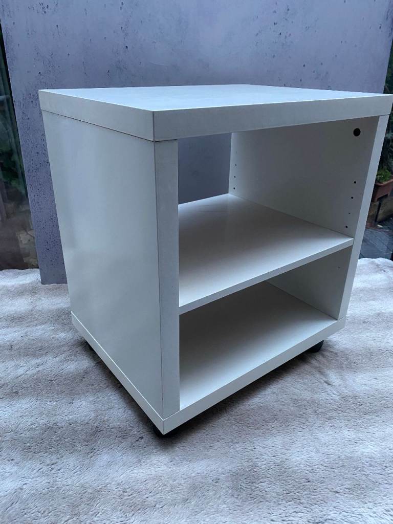 Ikea solid Wooden Bedside coffee table with shelf nightstand on wheels bedroom nightside home house