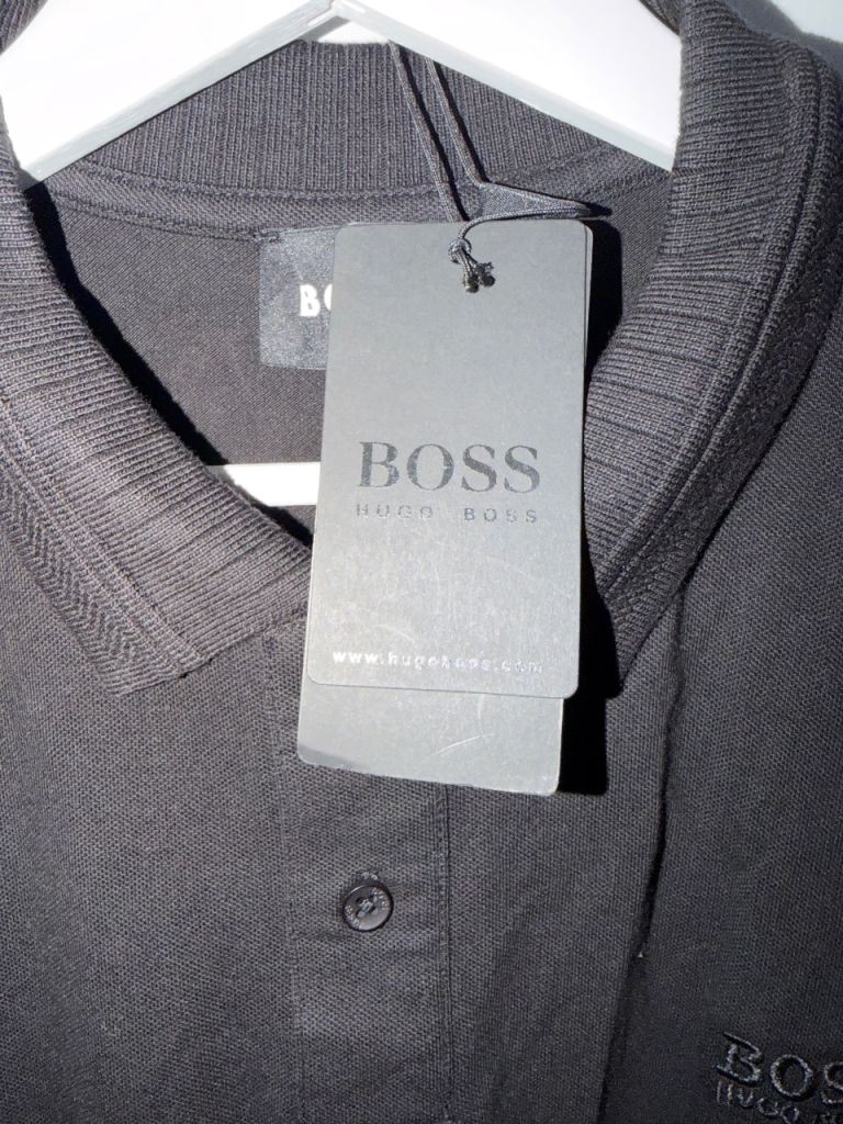 New Hugo Boss Black Polo Shirt with Tags