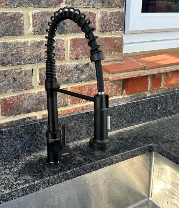 image for Brand New Kitchen Sink Mixer Tap, Spring Kitchen Pull Sprayer Swivel 360° 2 Spray Mode Mixer Tap 