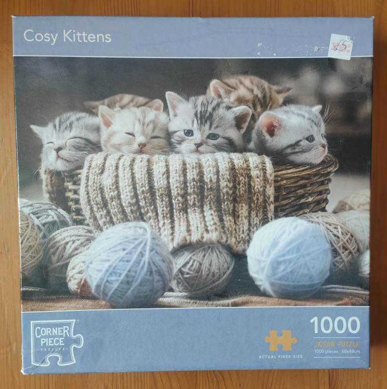 Corner Piece 1000-piece Jigsaw Puzzle - Cosy Kittens