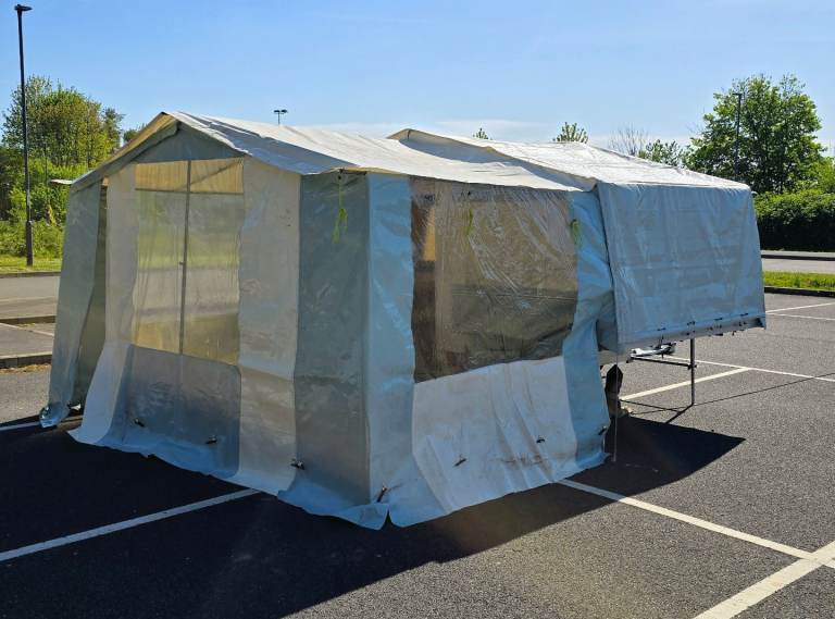 Dandy Delta Trailer Tent. Sleeps 4. With original Awning