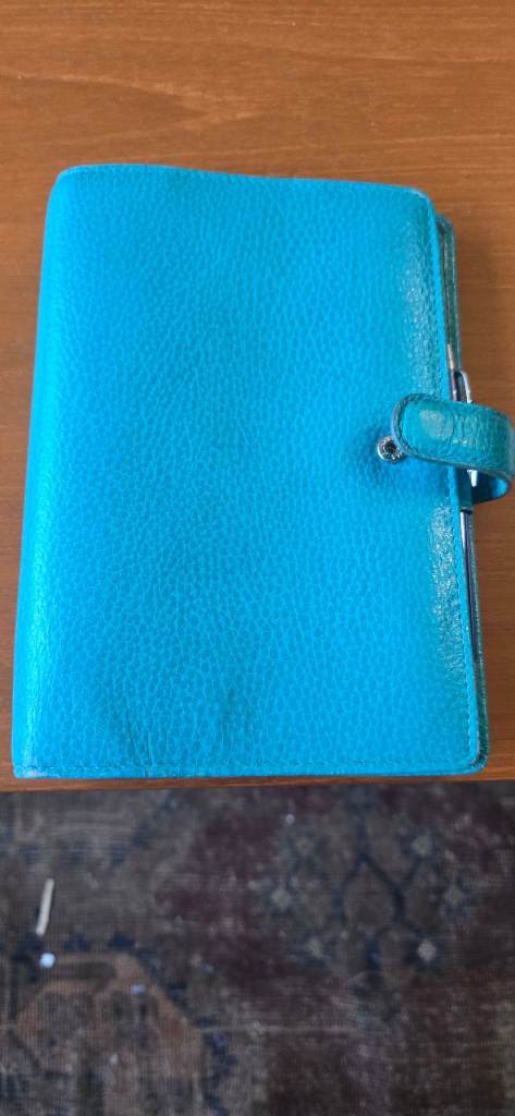 Blue leather filofax