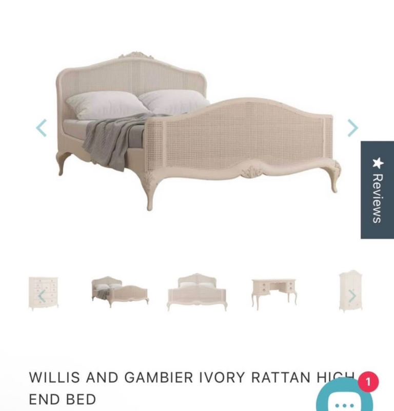 Bed Willis and gambier ivory French ratten bed double 