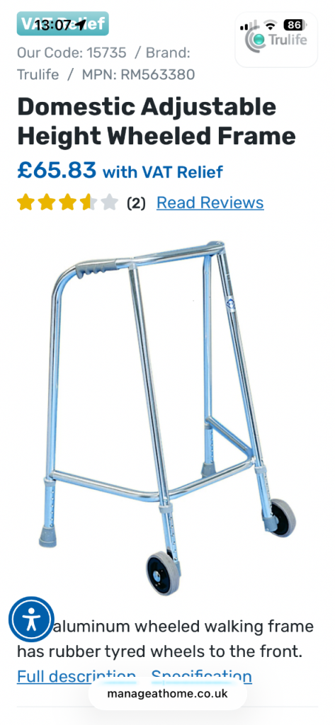 ZIMMER FRAME WALKING AID ELDERLY DISABLED BRAND NEW WHEELED
