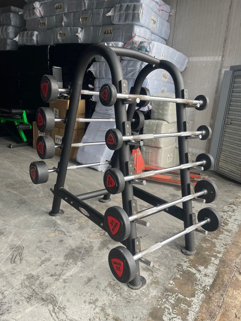 Ziva ZVO Polyurethane Fixed Weight Barbell Set 10-45kgs with Rack  Delivery £50