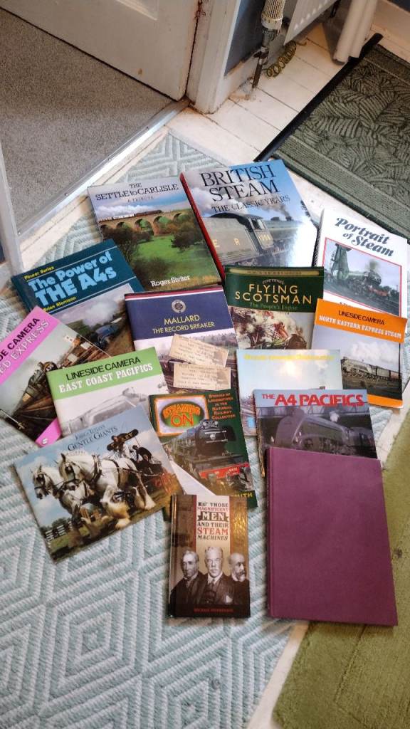 no offers 15 BOOKS / BOOKLETS mainly on steam railways 2 used tickets for flying scotsman