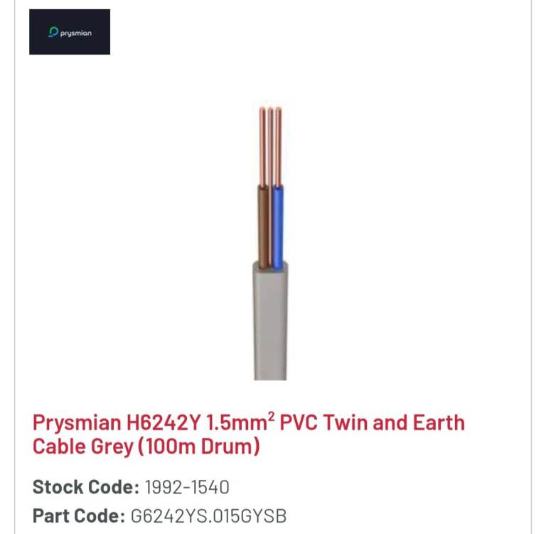 image for 100m 1.5mm twin and earth unopened 